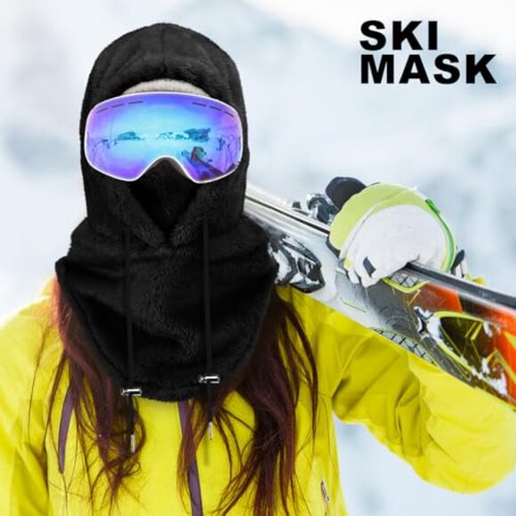 Fleece Ski Mask Balaclava Thermal Hooded Scarf Winter Cold Weather Face Mask main image 4